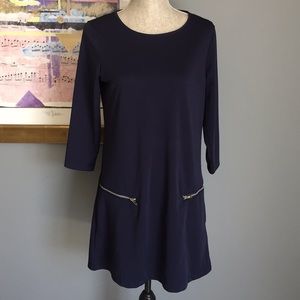 Yumi Blue Dress with Zippered Po…
